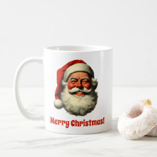 Lächelnder Weihnachtsmann im Retro-Vintage-Stil Kaffeetasse