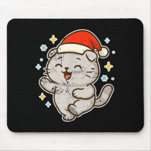 Lächelnder Weihnachtsmann-Katz Urlaubsfreude Mousepad