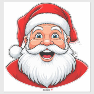 Lächelnder Weihnachtsmann mit roter Mütze Aufkleber