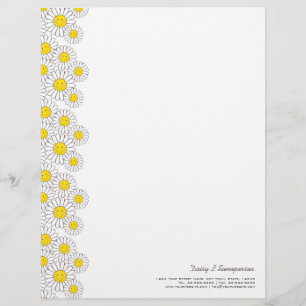 Lächelnder weiße Gänseblümchen Personalizable Briefkopf