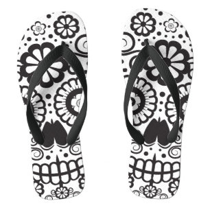 Lächelnder Zuckerschädel Flip Flops