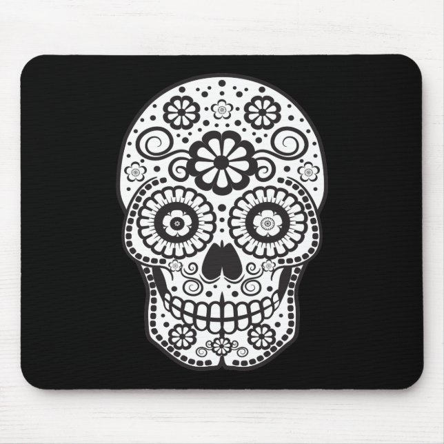 Lächelnder Zuckerschädel Mousepad (Vorne)