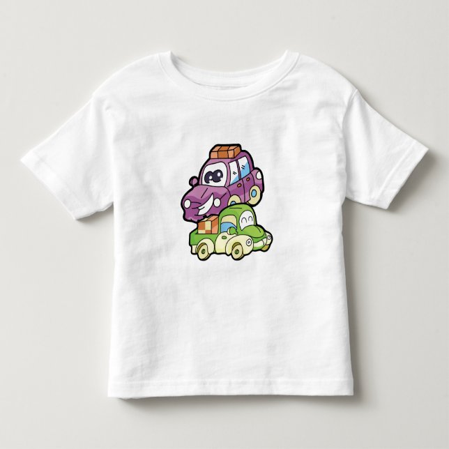 Lächelndes Auto und LKW Kleinkind T-shirt (Vorderseite)