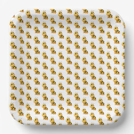 Lächelndes BienenBaby-Duschpapier Pappteller