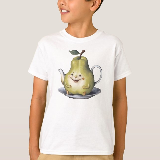 Lächelndes Birnentepot T-Shirt (Vorderseite)