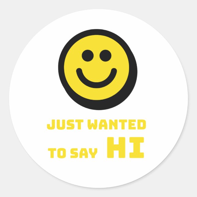 Lächelndes Design Runder Aufkleber (Vorderseite)