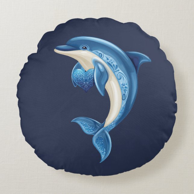 Lächelndes Dolphin Kissen (Vorderseite)