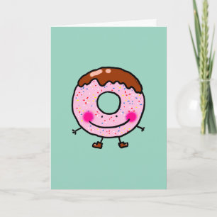 Lächelndes Donut-Grußkarten-Design Feiertagskarte