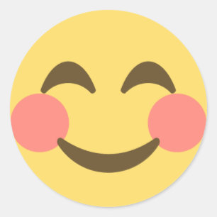 Lächelndes Emoji Runder Aufkleber