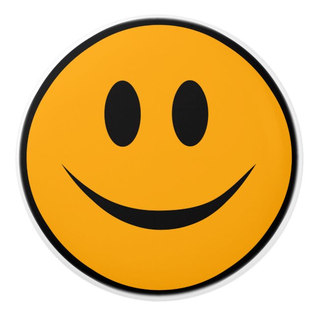 Lächelndes Gesicht Emoji Keramikknauf (Vorderseite)