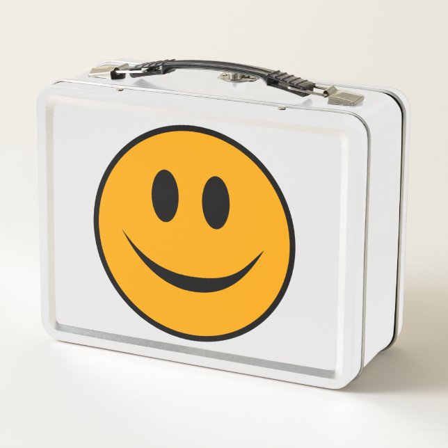 Lächelndes Gesicht Emoji Metall Brotdose (Rückseite)