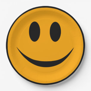 Lächelndes Gesicht Emoji Pappteller