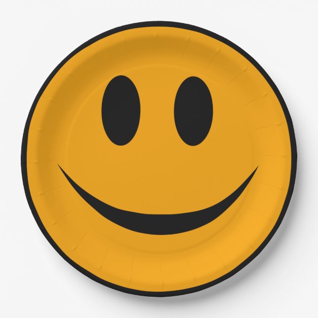 Lächelndes Gesicht Emoji Pappteller (Vorderseite)