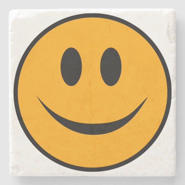 Lächelndes Gesicht Emoji Steinuntersetzer (Vorderseite)