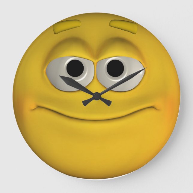 Lächelndes Gesicht Große Wanduhr (Vorderseite)