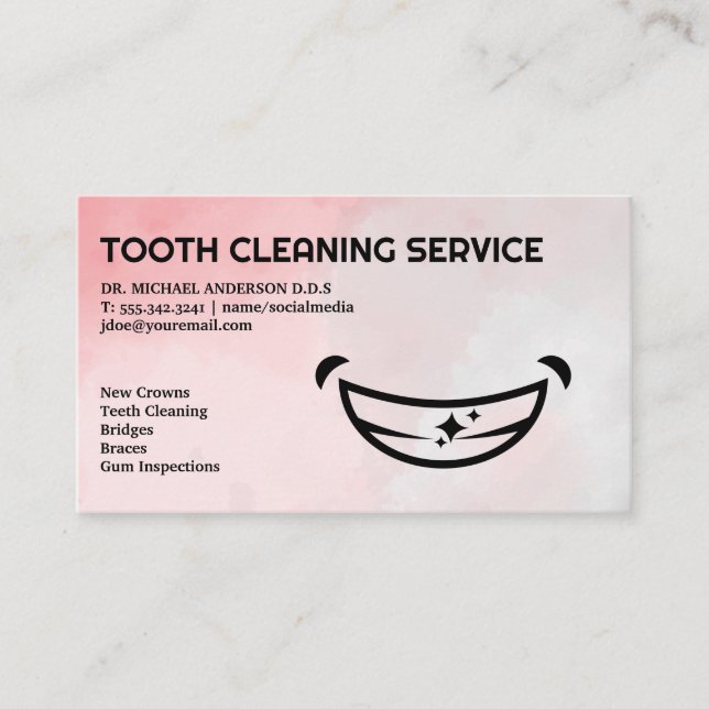 Lächelndes Gesicht-Logo | Dental Visitenkarte (Vorderseite)
