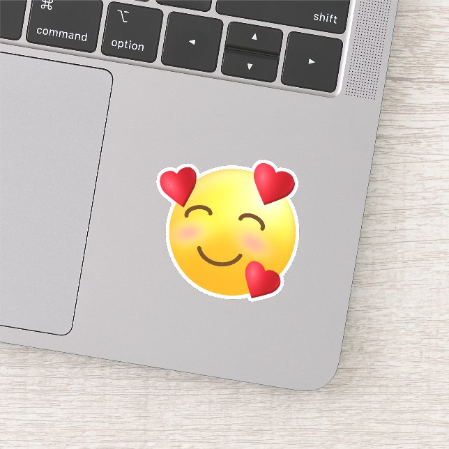 Lächelndes Gesicht mit den Herzen Emoji Aufkleber (Ausschnitt)