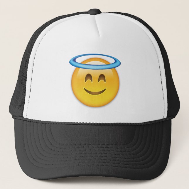 Lächelndes Gesicht mit Halo Emoji Truckerkappe (Vorderseite)