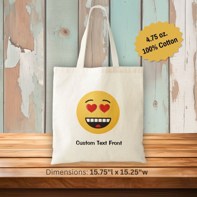 Lächelndes Gesicht mit Herz-geformter Augen Tote T Tragetasche (Von Creator hochgeladen)