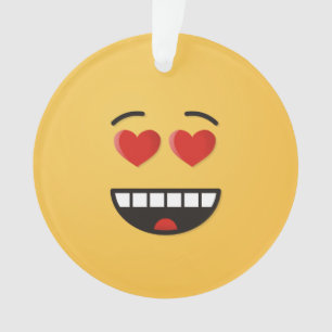 Lächelndes Gesicht mit herzförmigen Augen Ornament