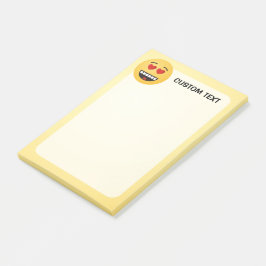 Lächelndes Gesicht mit herzförmigen Augen Post-it Klebezettel