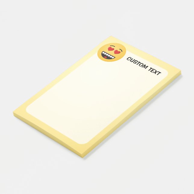 Lächelndes Gesicht mit herzförmigen Augen Post-it Klebezettel (angewinkelt)