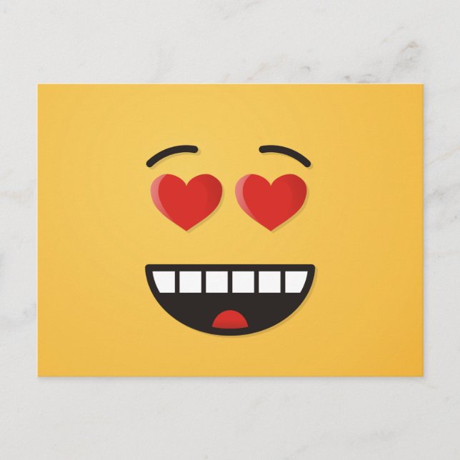 Lächelndes Gesicht mit herzförmigen Augen Postkarte (Vorderseite)
