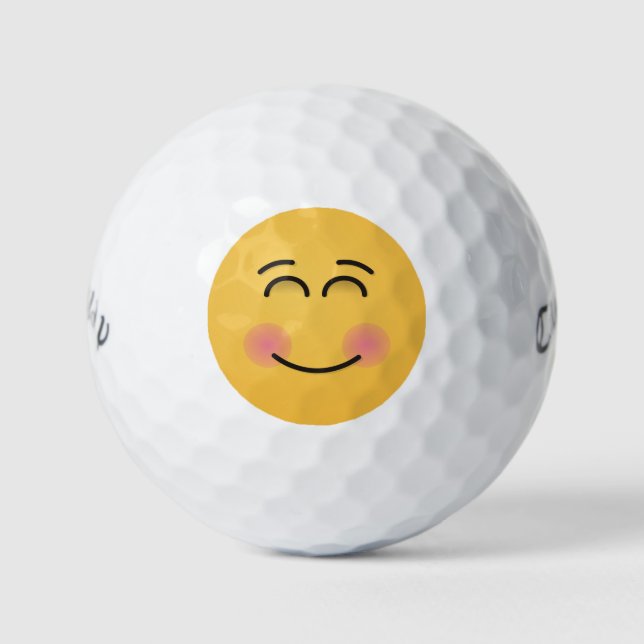 Lächelndes Gesicht mit lächelnden Augen Golfball (Vorderseite)