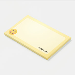 Lächelndes Gesicht mit lächelnden Augen Postit Not Post-it Klebezettel