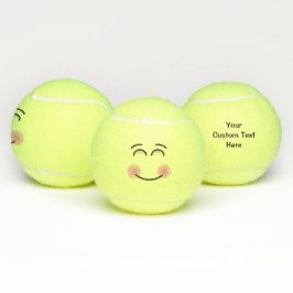 Lächelndes Gesicht mit lächelnden Augen Tennisbälle