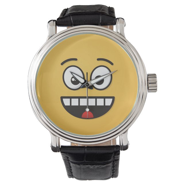 Lächelndes Gesicht mit offenem Mund Armbanduhr (Vorderseite)