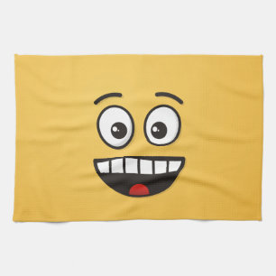 Lächelndes Gesicht mit offenem Mund Geschirrtuch