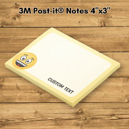 Lächelndes Gesicht mit offenem Mund Post-it Klebezettel