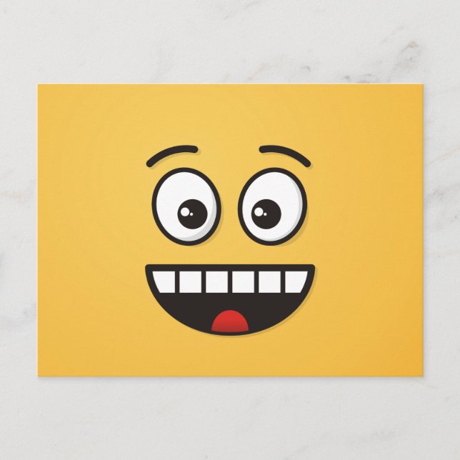 Lächelndes Gesicht mit offenem Mund Postkarte (Vorderseite)