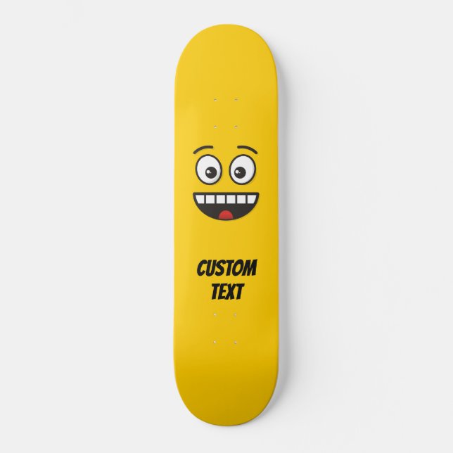 Lächelndes Gesicht mit offenem Mund Skateboard (Vorderseite)