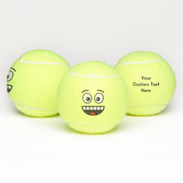 Lächelndes Gesicht mit offenem Mund Tennisbälle