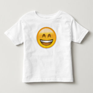 Lächelndes Gesicht mit offenem Mund u. lächelnde Kleinkind T-shirt