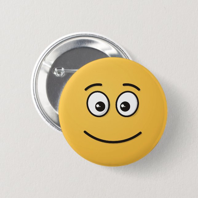 Lächelndes Gesicht mit offenen Augen Button (Vorne & Hinten)