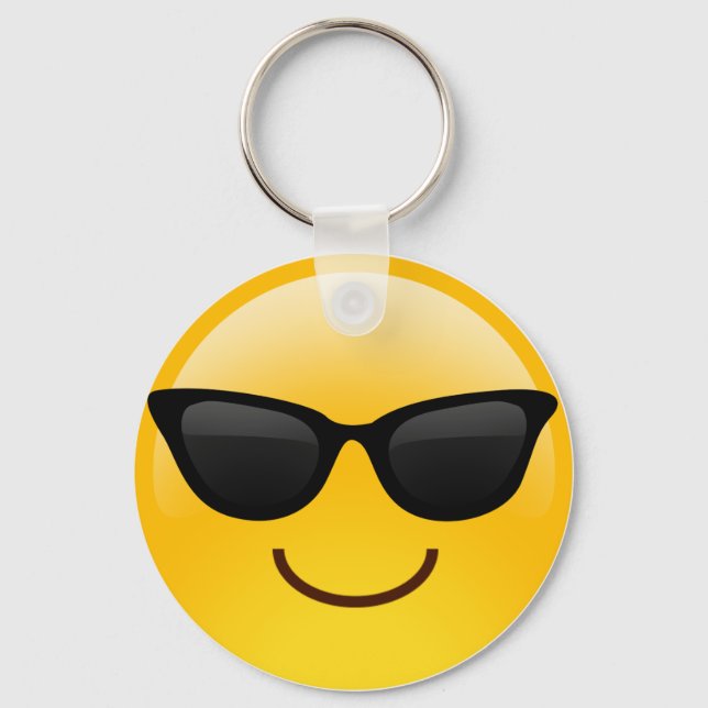 Lächelndes Gesicht mit Sonnenbrille Coole Emoji Schlüsselanhänger (Vorderseite)