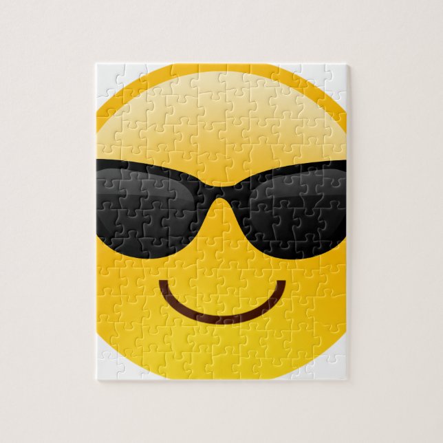 Lächelndes Gesicht mit Sonnenbrillen cooles Emoji (Vertikal)