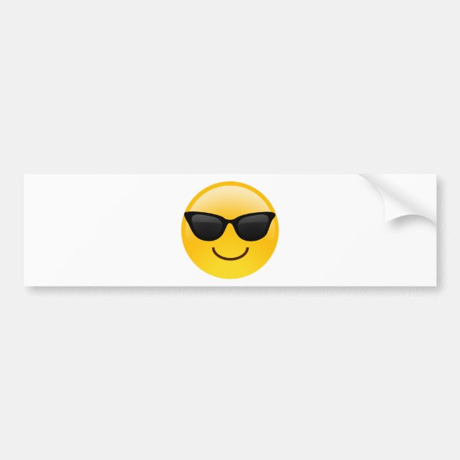 Lächelndes Gesicht mit Sonnenbrillen cooles Emoji Autoaufkleber (Vorne)