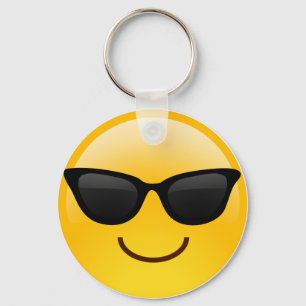 Lächelndes Gesicht mit Sonnenbrillen cooles Emoji Schlüsselanhänger