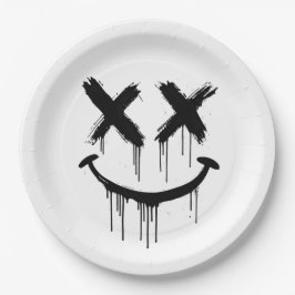 Lächelndes Gesicht. Pappteller