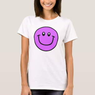 Lächelndes Gesichts-Shirt lila 0003 T-Shirt
