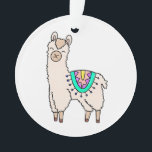 Lächelndes glückliches Alpaka-Cartoon zeichnend Ti Ornament<br><div class="desc">Llamas sind in diesen Tagen, und dieses niedlich lächelnde Lama wird bald Ihr Herz gewinnen!</div>