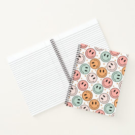 Lächelndes glückliches Gesicht Spiral Notebook Notizbuch