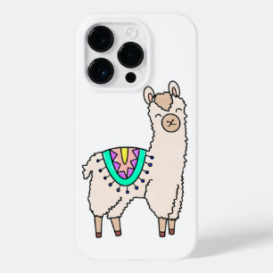 lächelndes glückliches Lama Alpaka Cartoon Tier Ze Case-Mate iPhone 14 Pro Hülle