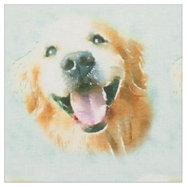 Lächelndes golden retriever im Aquarell Stoff