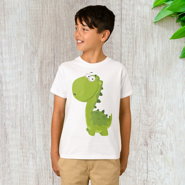 Lächelndes grünes Dino T-Shirt (Von Creator hochgeladen)