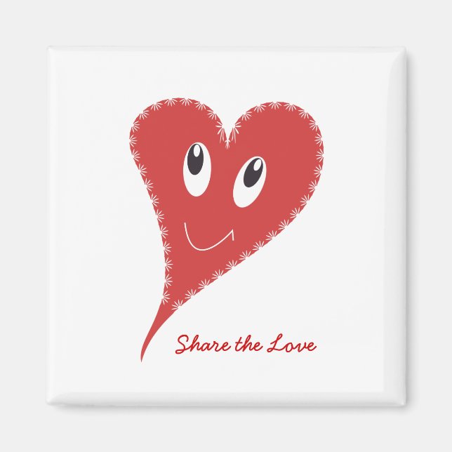 Lächelndes Herz Valentine Magnet (Vorne)